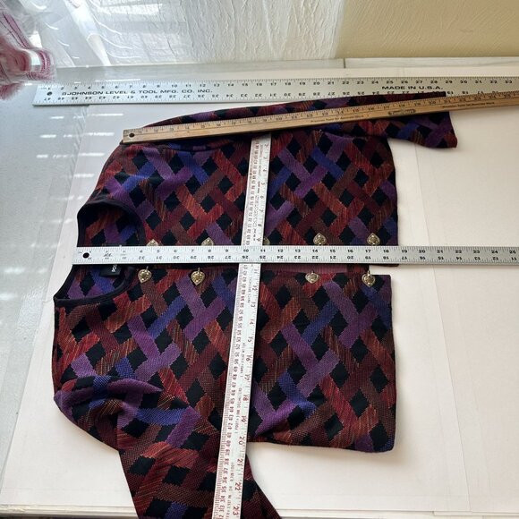 Vintage Positive Attitude Womens Geometric Cardigan Sweater Large 1980s Career - Picture 4 of 10